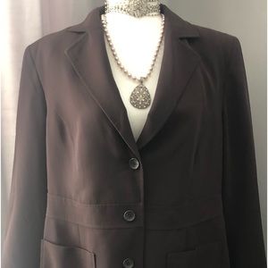 Brown 2 piece skirt and jacket suit